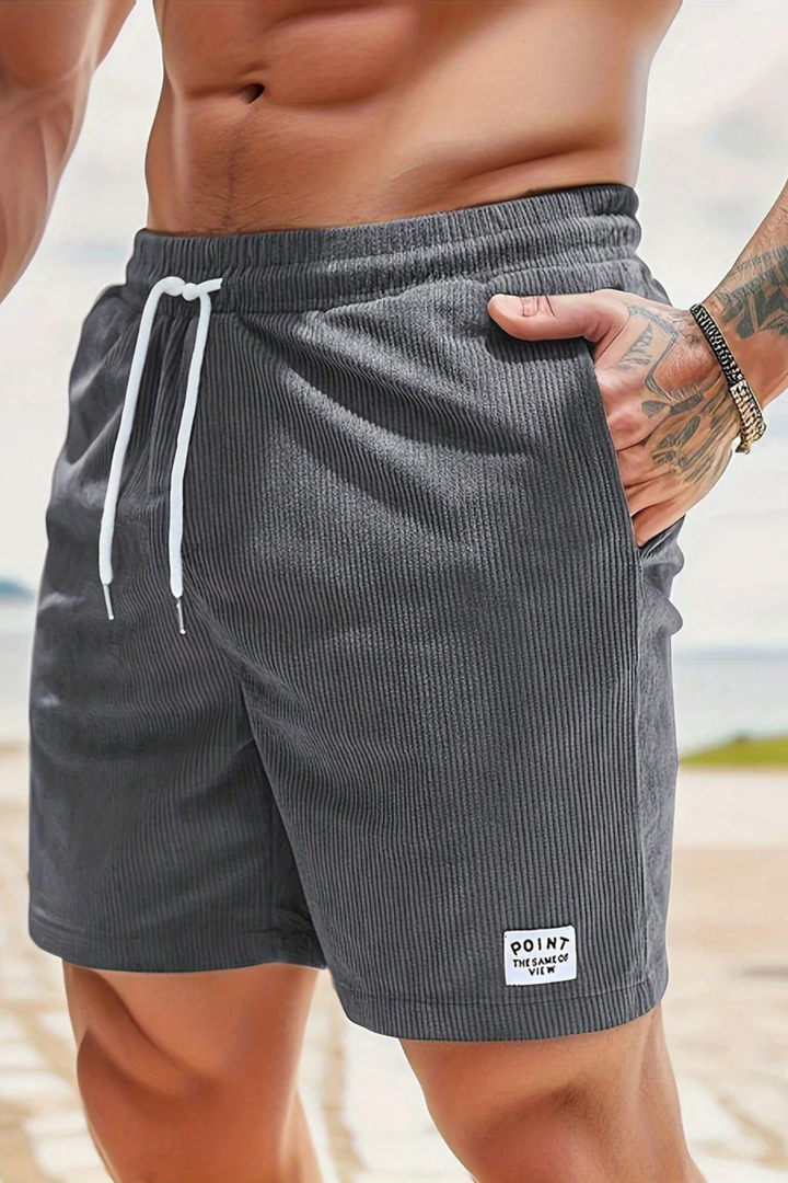 Men's Relaxed Fit Corduroy Shorts with Drawstring Waist