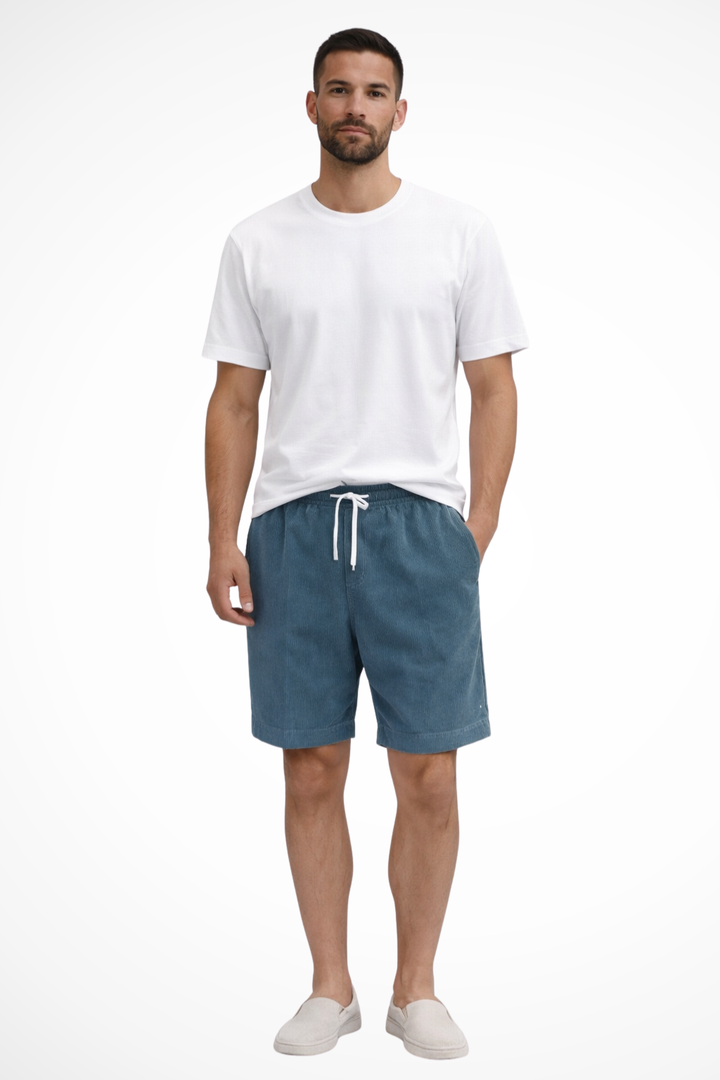 Men's Relaxed Fit Corduroy Shorts with Drawstring Waist