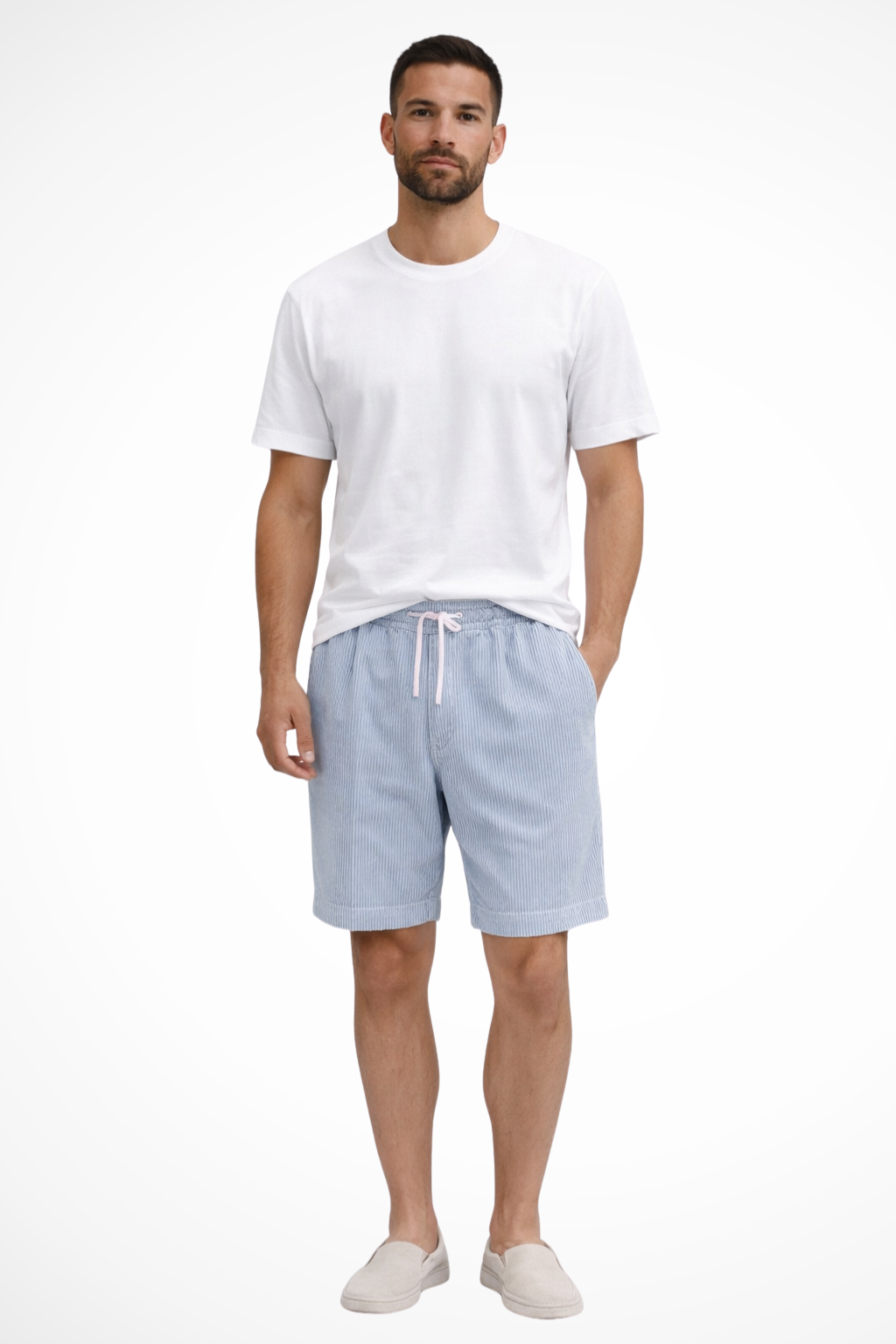 Men's Relaxed Fit Corduroy Shorts with Drawstring Waist