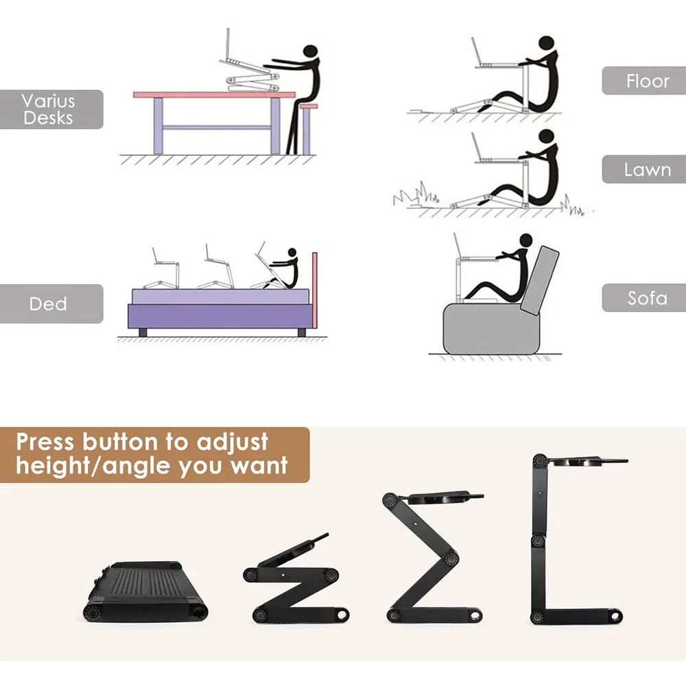 360° Ergonomic Laptop Stand – Adjustable Portable Productivity & Foldable