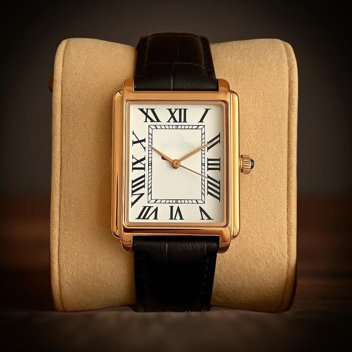 Men's Classic Dress Watch Square Analog Retro Style