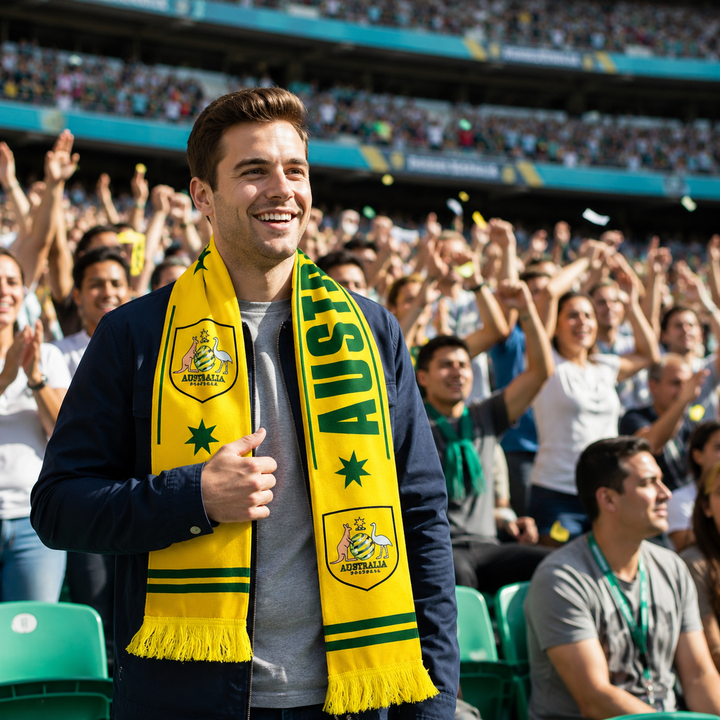 Australia World Cup Fan Scarf – Soccer Sports Supporter & Flag Design