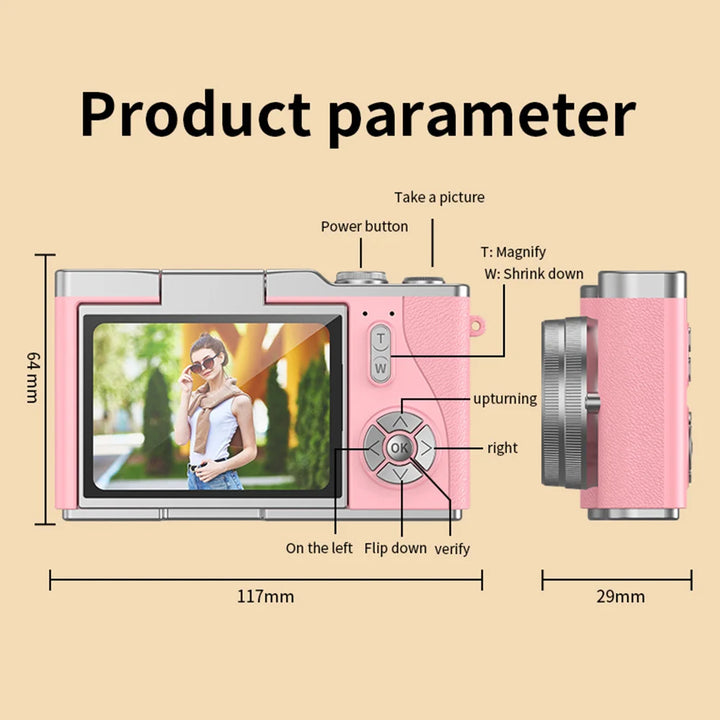 4K Digital Camera – 48MP Flip Screen with 8X Zoom