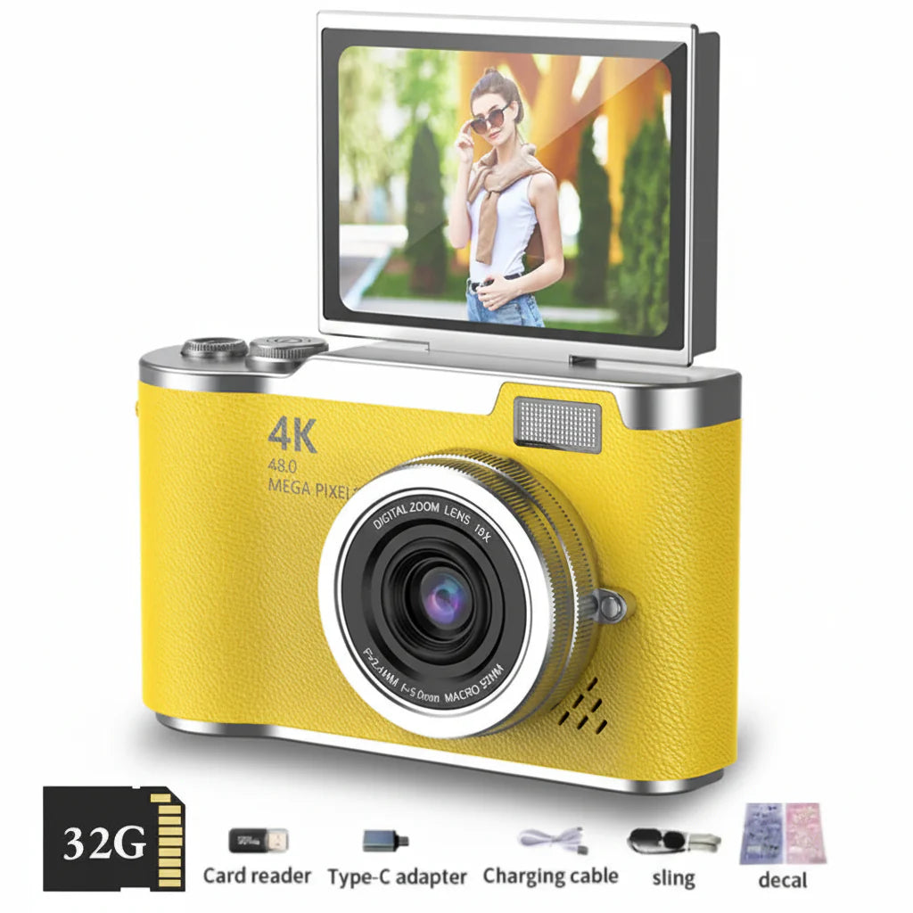 4K Digital Camera – 48MP Flip Screen with 8X Zoom