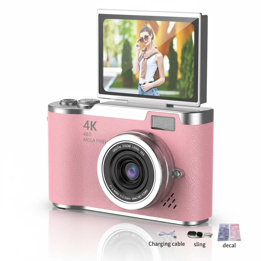 4K Digital Camera – 48MP Flip Screen with 8X Zoom