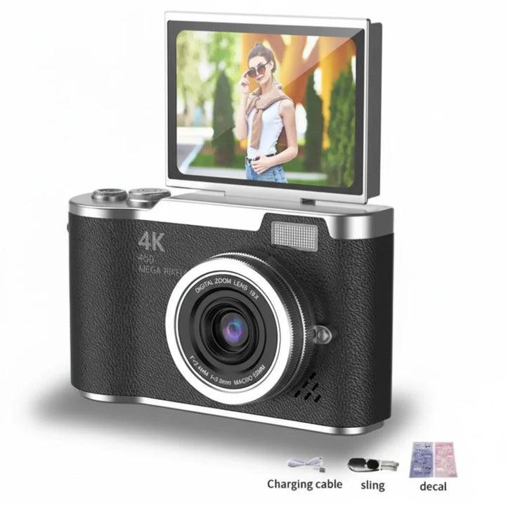 4K Digital Camera – 48MP Flip Screen with 8X Zoom