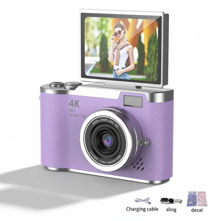 4K Digital Camera – 48MP Flip Screen with 8X Zoom