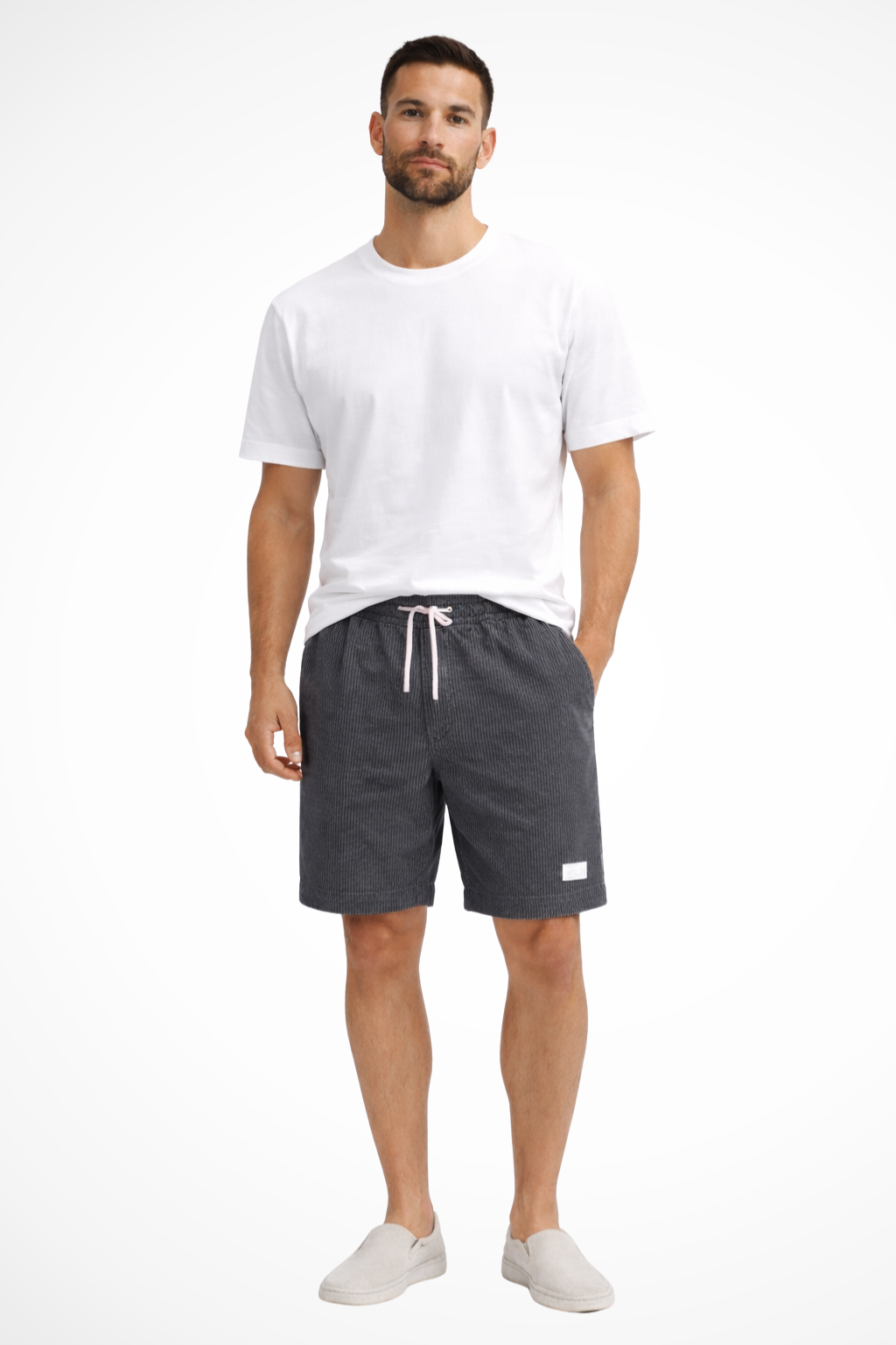 Men's Relaxed Fit Corduroy Shorts with Drawstring Waist