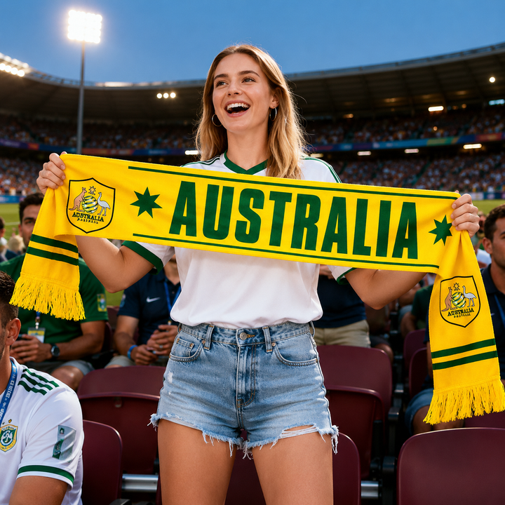 Australia World Cup Fan Scarf – Soccer Sports Supporter & Flag Design