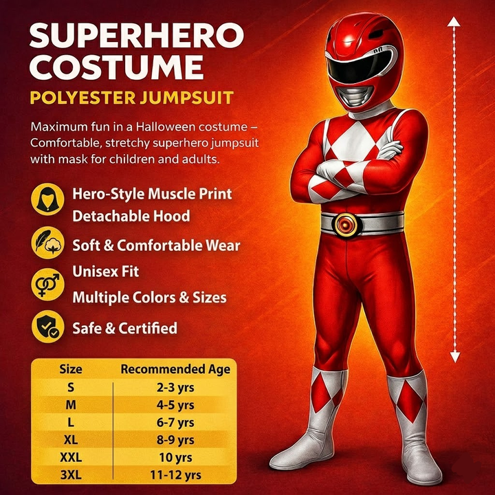 Kids Costume Superhero Jumpsuit Muscle Print Party Outfit