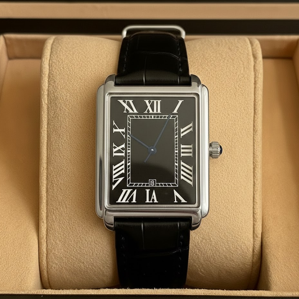 Men's Classic Dress Watch Square Analog Retro Style