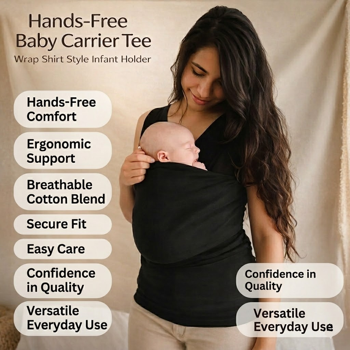 Hands-Free Baby Carrier Tee – Wrap Shirt Infant Holder