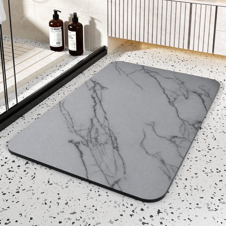 Quick-Dry Diatom Stone Bath Mat – Non-Slip Marble Floor Mat