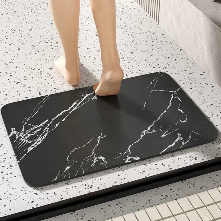 Quick-Dry Diatom Stone Bath Mat – Non-Slip Marble Floor Mat