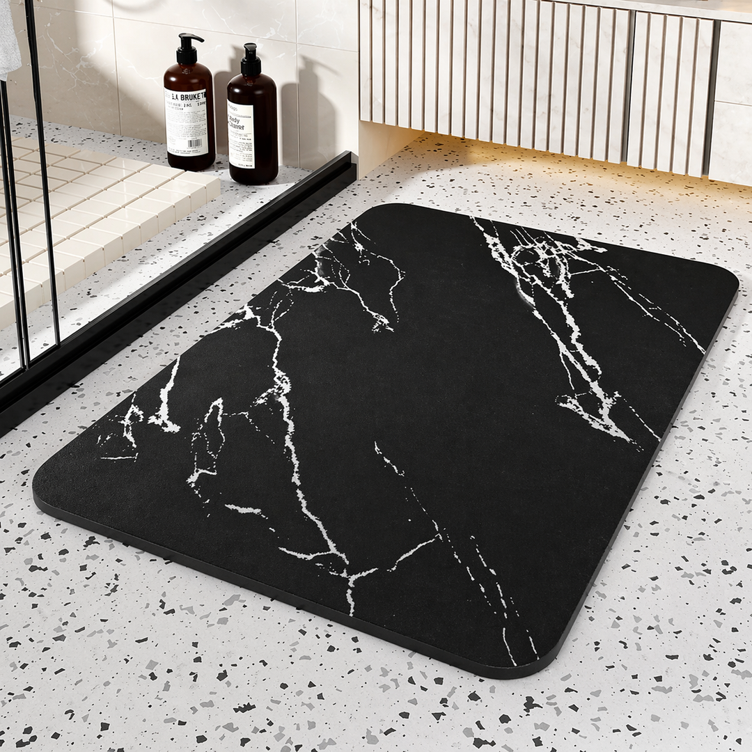 Quick-Dry Diatom Stone Bath Mat – Non-Slip Marble Floor Mat