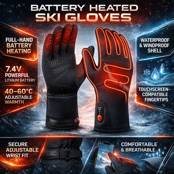 Battery Heated Gloves – Waterproof Touchscreen Winter Gloves