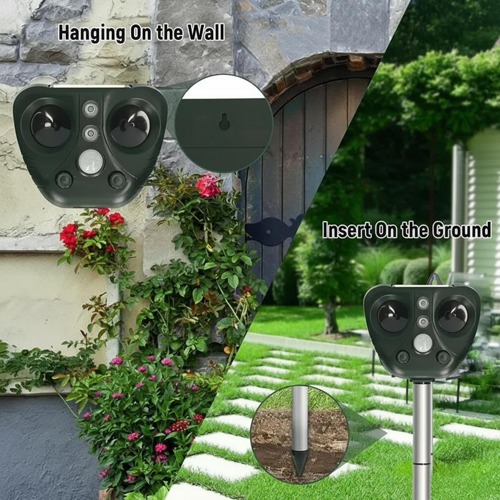 Solar Ultrasonic Bird Repeller – Outdoor Garden Pest Control