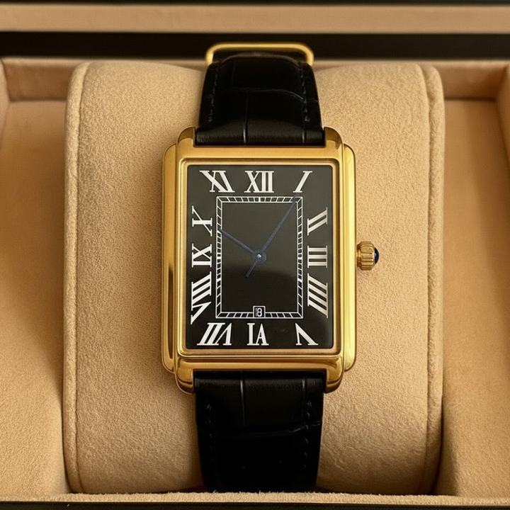 Men's Classic Dress Watch Square Analog Retro Style
