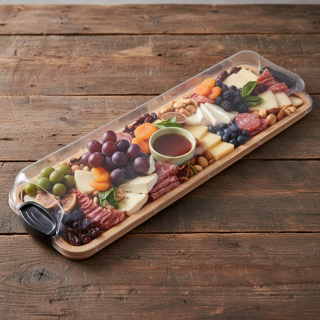 Bamboo Charcuterie Board – Cutting & Serving Tray with Lid