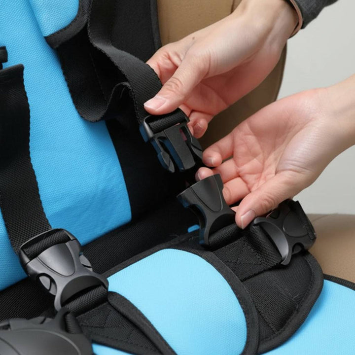 Portable Car Seat Booster – Foldable Travel Seat with Harness