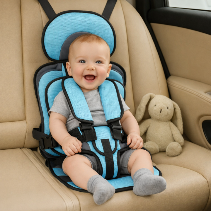 Portable Car Seat Booster – Foldable Travel Seat with Harness