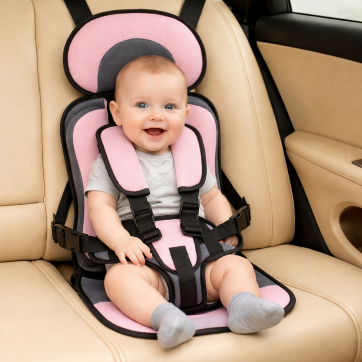 Portable Car Seat Booster – Foldable Travel Seat with Harness
