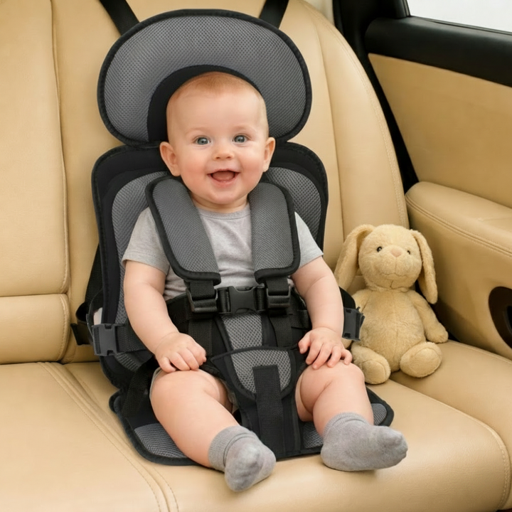 Portable Car Seat Booster – Foldable Travel Seat with Harness