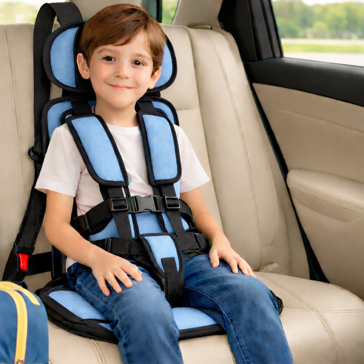 Portable Car Seat Booster – Foldable Travel Seat with Harness