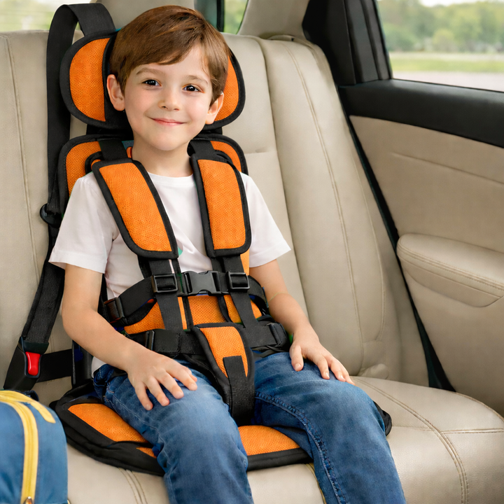 Portable Car Seat Booster – Foldable Travel Seat with Harness