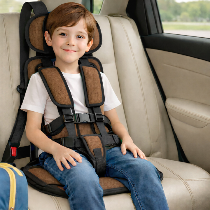 Portable Car Seat Booster – Foldable Travel Seat with Harness