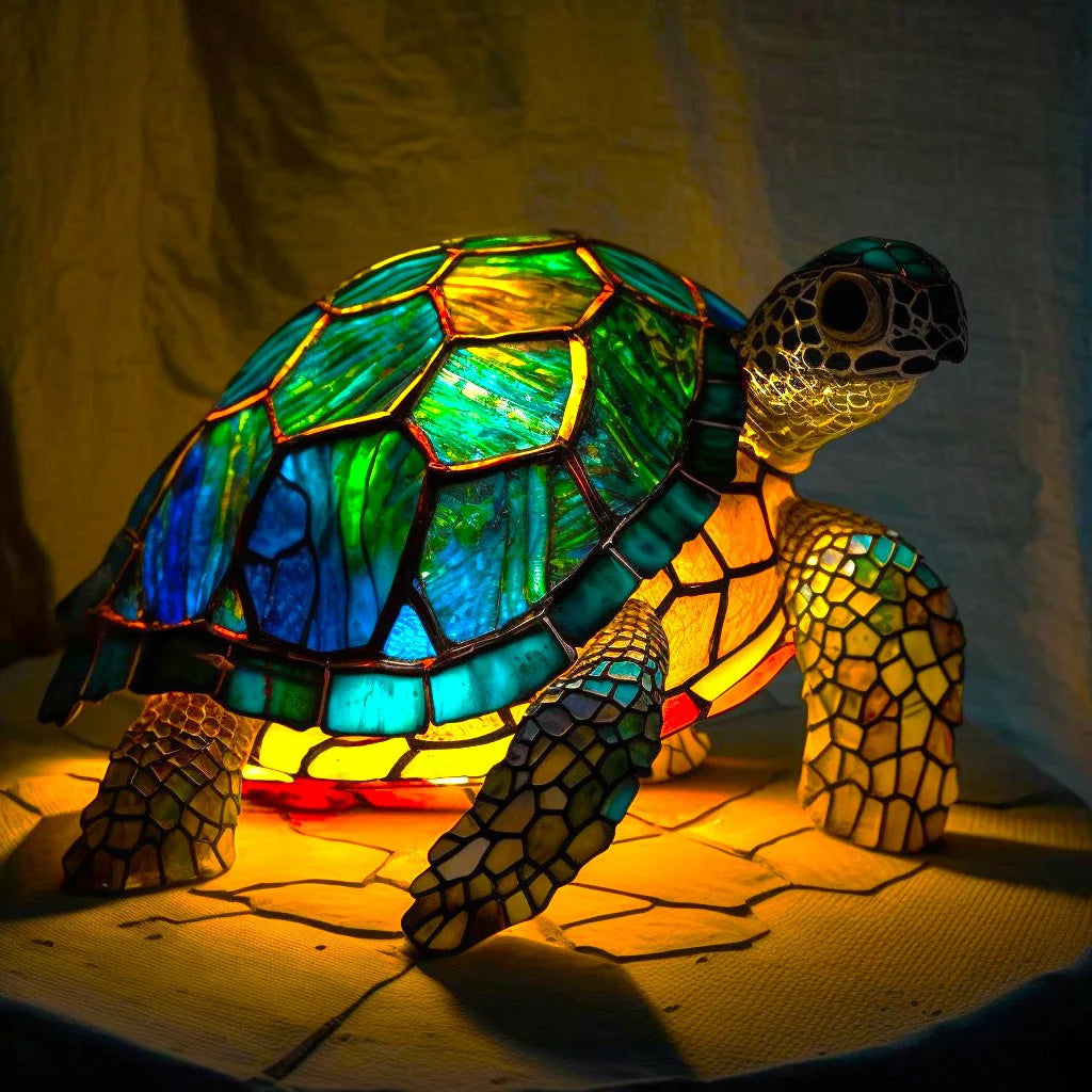 Stained Glass Animal Table Lamp – Decorative Accent Light
