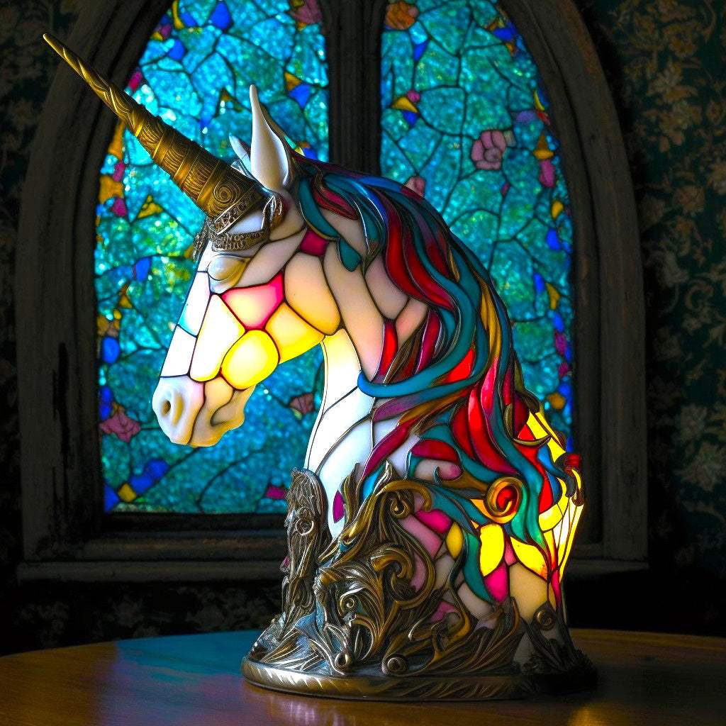 Stained Glass Animal Table Lamp – Decorative Accent Light