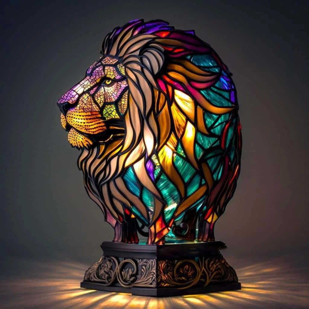 Stained Glass Animal Table Lamp – Decorative Accent Light