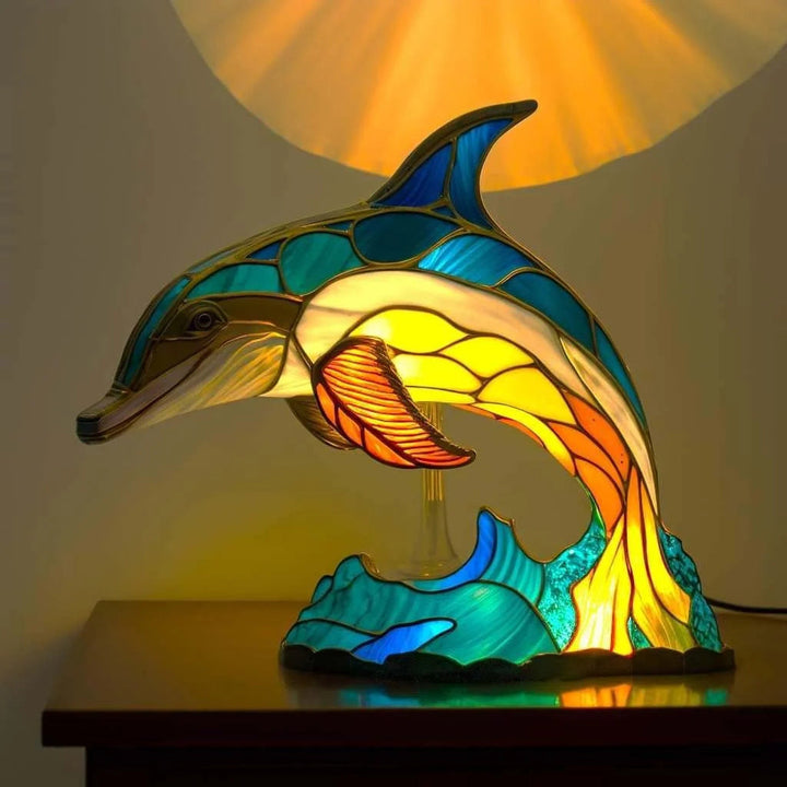 Stained Glass Animal Table Lamp – Decorative Accent Light