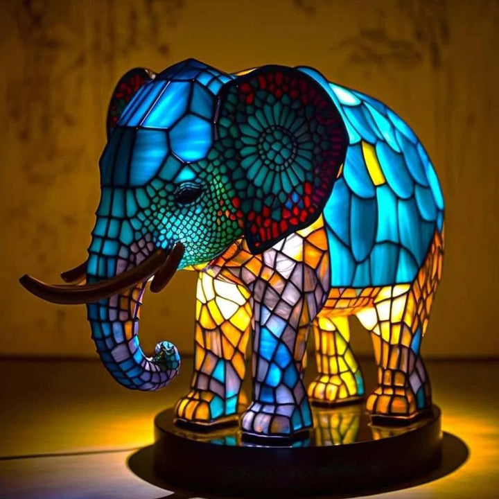 Stained Glass Animal Table Lamp – Decorative Accent Light