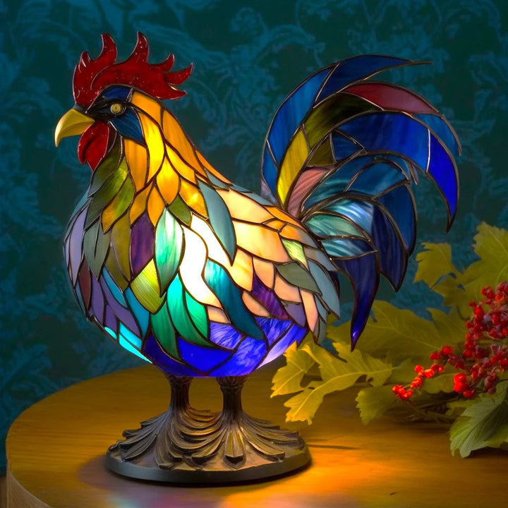 Stained Glass Animal Table Lamp – Decorative Accent Light