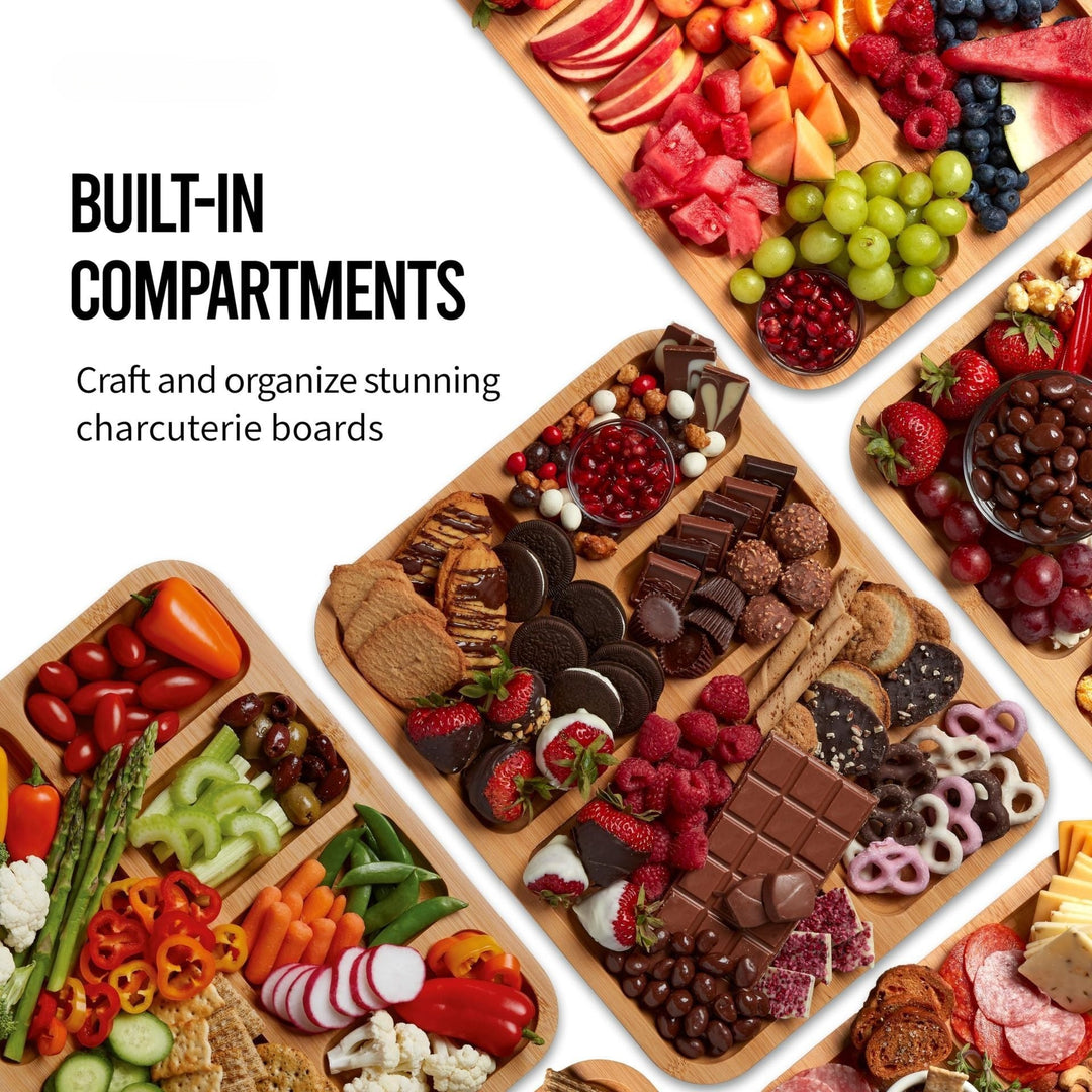 Bamboo Charcuterie Board – Cutting & Serving Tray with Lid
