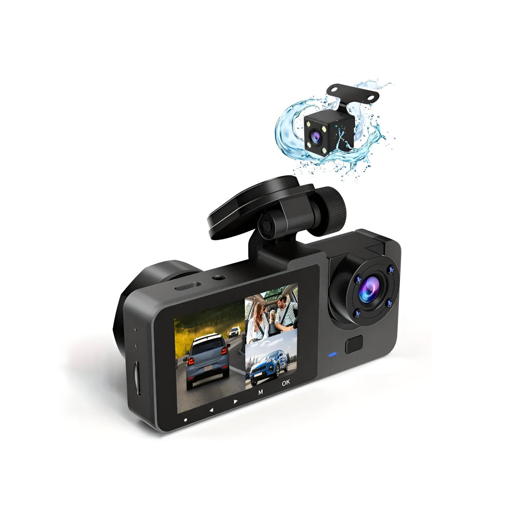 Dash Cam Dual Lens – 1080P 150° Night Vision & Parking Monitor