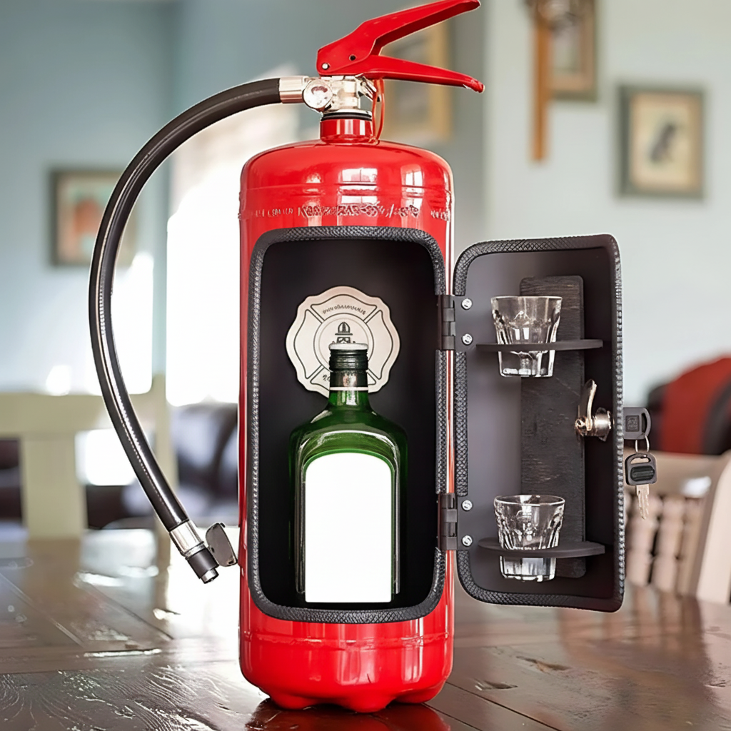 Fire Extinguisher Mini Bar – Handmade Industrial Metal & Bar Gift