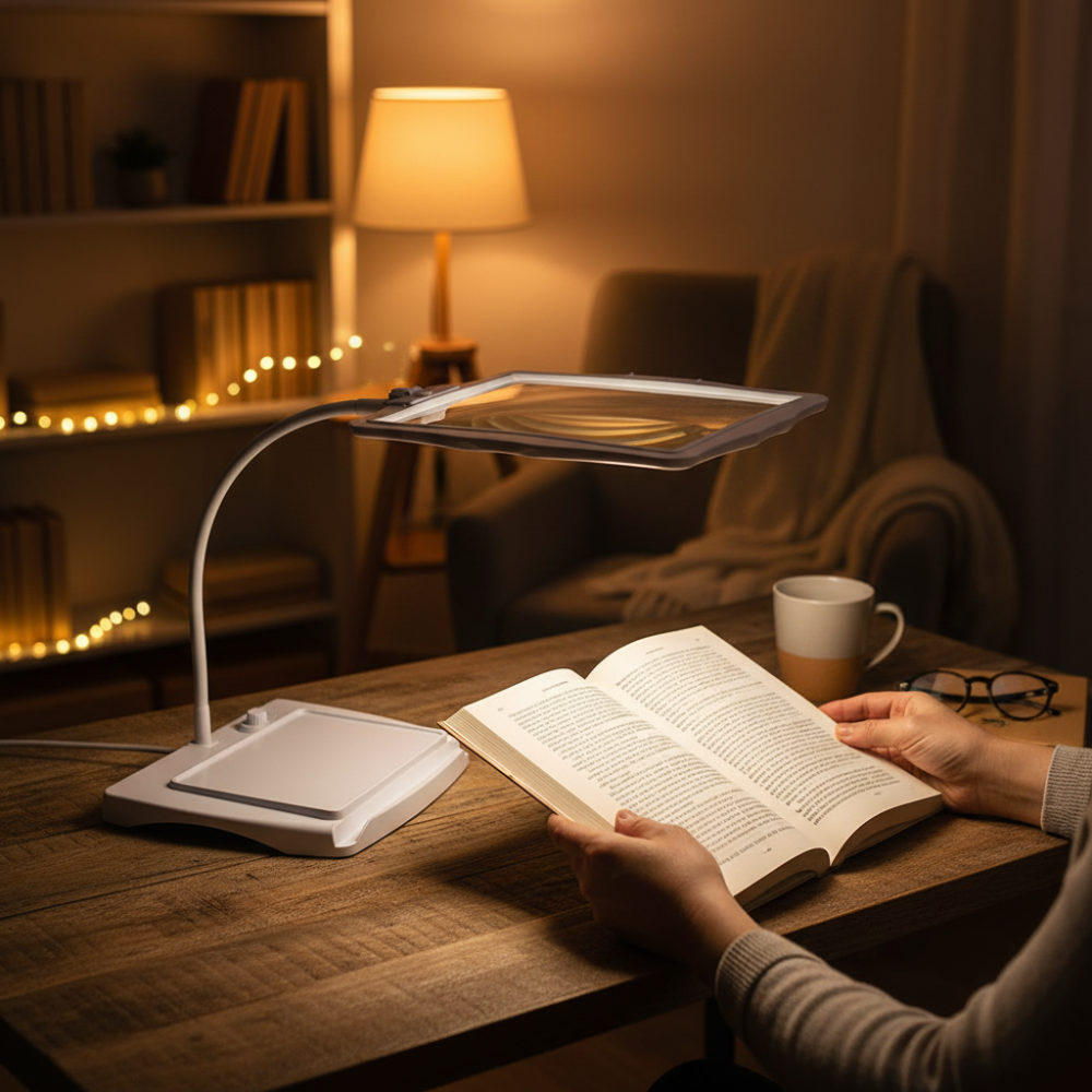 Magnifying Table Lamp – 3X Lens LED Light for Reading & Crafts