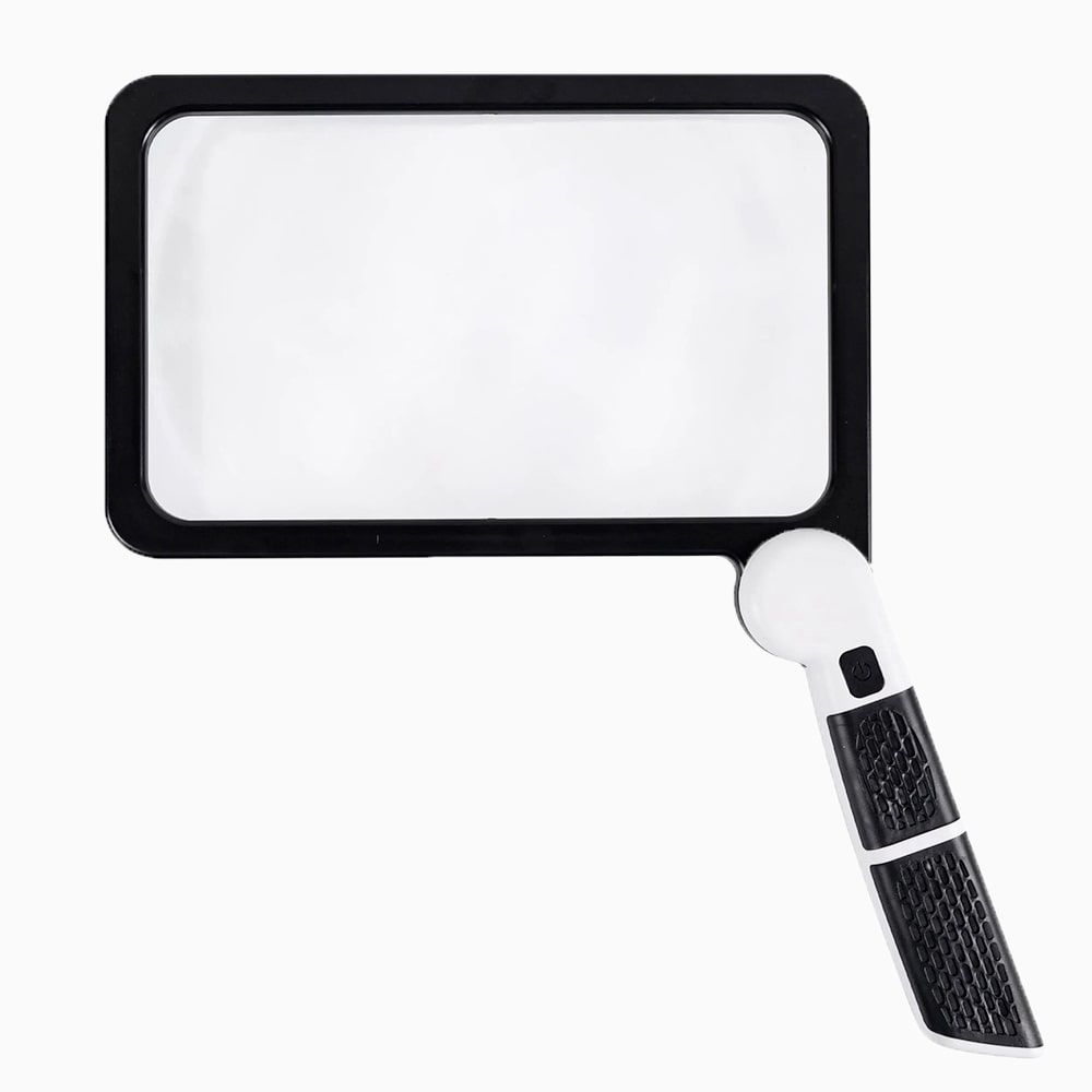 Full Page Handheld Magnifying Glass 5x Magnification, LED Lighted Magnifying Glass with 3 Modes, Ideal for Reading Books and Seniors