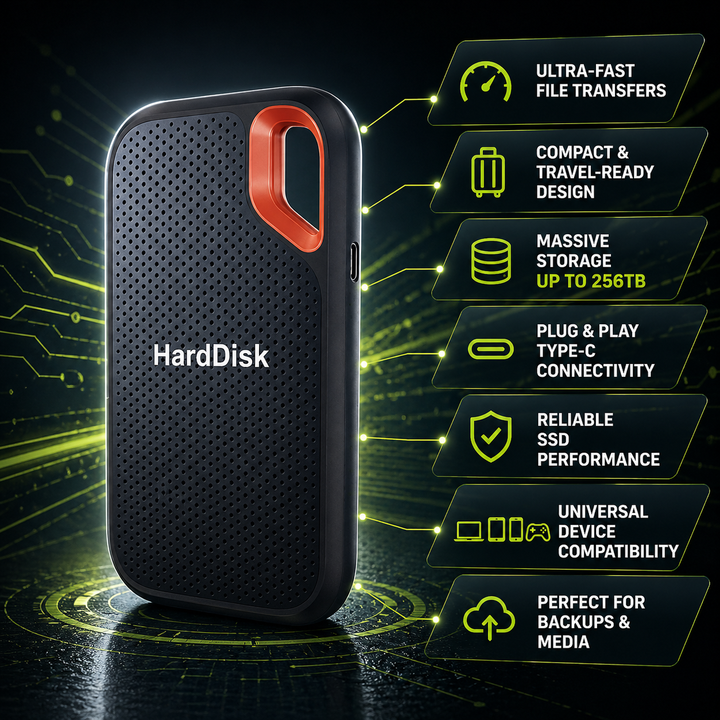 Portable External SSD Hard Drive – High-Speed Type-C Storage