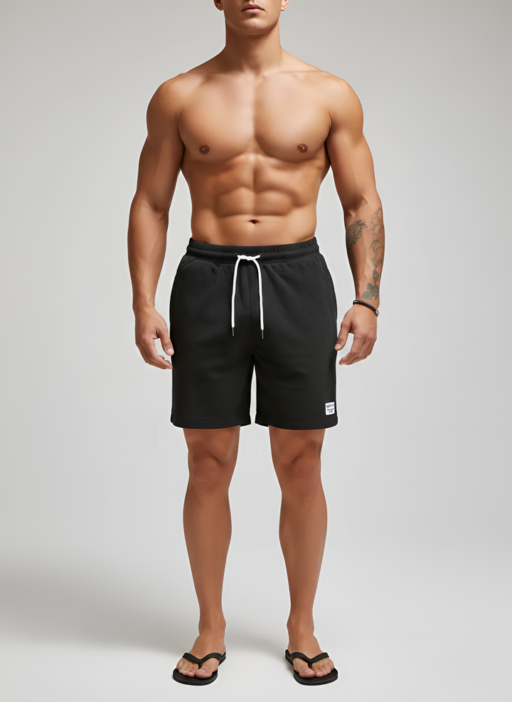 Men's Cotton Lounge Shorts with Elastic Drawstring Waist