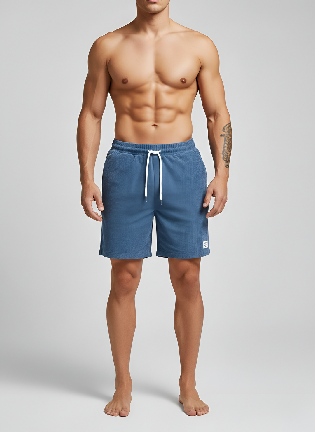 Men's Cotton Lounge Shorts with Elastic Drawstring Waist