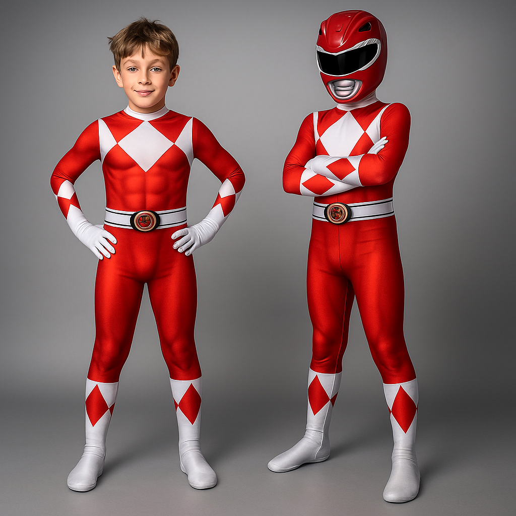 Kids Costume Superhero Jumpsuit Muscle Print Party Outfit