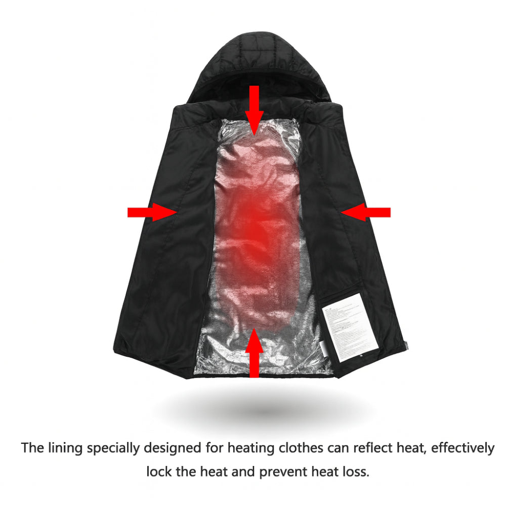 Electric Heated Jacket – Unisex 3 Heat Settings & 10-Hour Battery