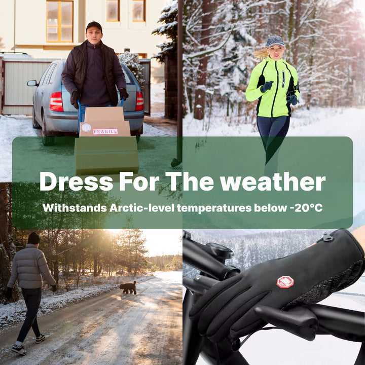 Winter Heated Gloves Electric Outdoor Touchscreen Grid Design