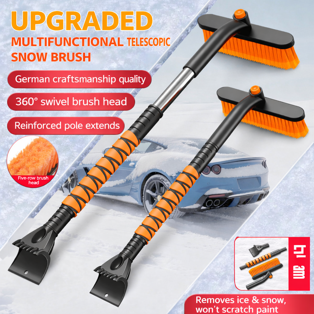Car Ice Scraper Snow Brush – 67cm Extended Handle & Detachable