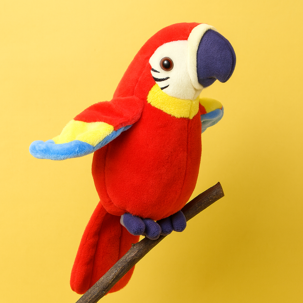 Talking Parrot Plush Toy – Voice Repeat & Interactive Kids Learning