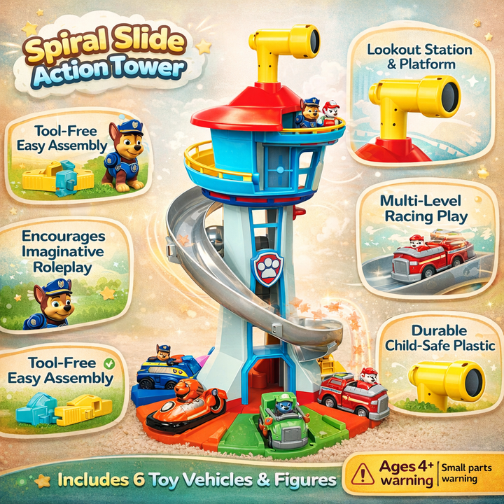 Kids Slide Tower Car Track Playset – Imaginative Race Play